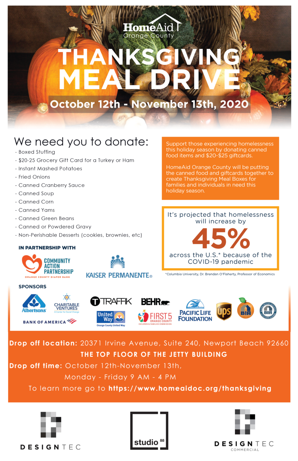 Join Us by Supporting HomeAid Orange County's Thanksgiving Meal Drive ...